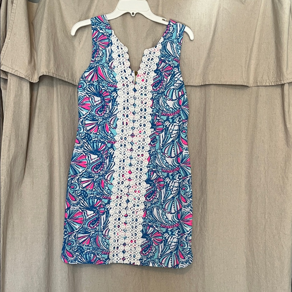 Lilly Pulitzer Blue and Pink Patterned Dress